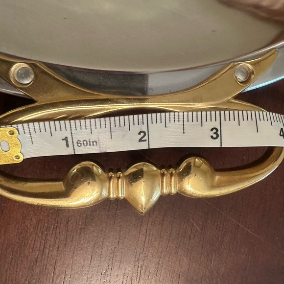 KROMEX Classic MCM Elegant Round Serving Tray Chrome Plated with Brass Handles - Picture 9 of 9